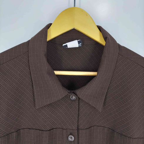 90S USA製 ポリ チェックレギュラーカラーシャツ メンズ 26/28