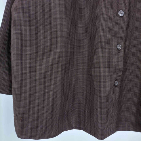 90S USA製 ポリ チェックレギュラーカラーシャツ メンズ 26/28