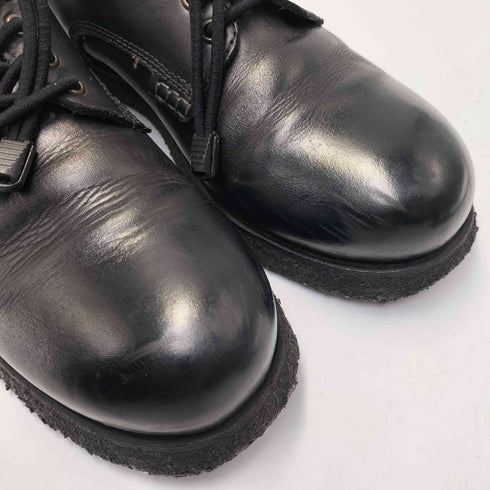 プントピグロ PUNTO PIGRO イタリア製 Vibram ラバーソール ドローコード プレーントゥ レザー シューズ メンズ EUR:40