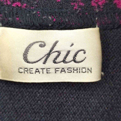 チック chic 総柄 モックネックカットソー レディース