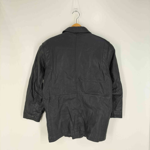 裏地キルティング レザーハーフコート メンズ