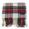 エストネーション ESTNATION タータンチェック 大判 フリンジ ウール マフラー レディース