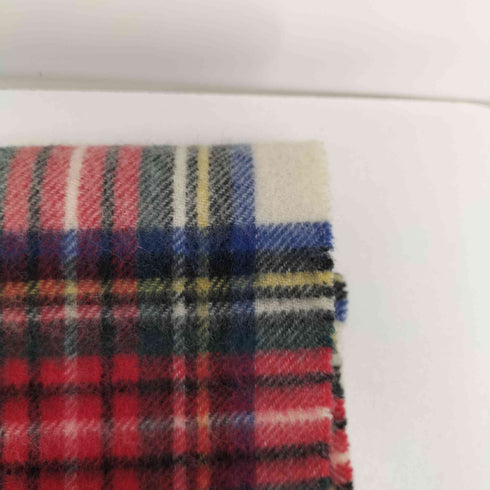 エストネーション ESTNATION タータンチェック 大判 フリンジ ウール マフラー レディース