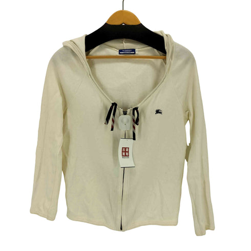 バーバリーブルーレーベル BURBERRY BLUE LABEL ホースロゴ刺繍 長袖 ジップパーカー レディース 38