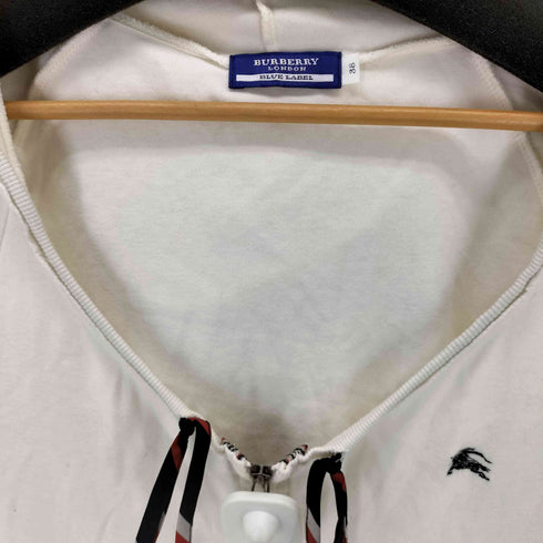 バーバリーブルーレーベル BURBERRY BLUE LABEL ホースロゴ刺繍 長袖 ジップパーカー レディース 38