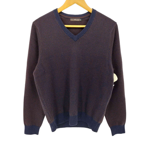 HAND ARTS カシミヤ 100 ハウンドチェック Vネック L/S ニット レディース 50