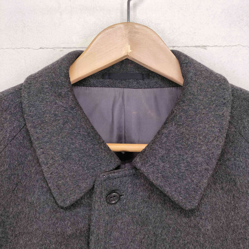 カシミヤ100比翼ステンカラーコート メンズ