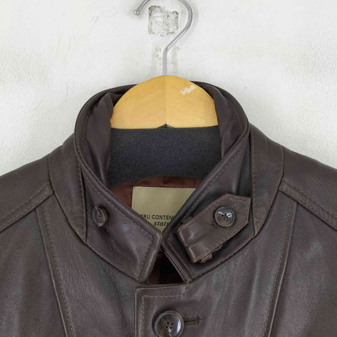 MIERU CONTEMPORARY STATUS スタンドカラーレザーハーフコート メンズ JPN:M