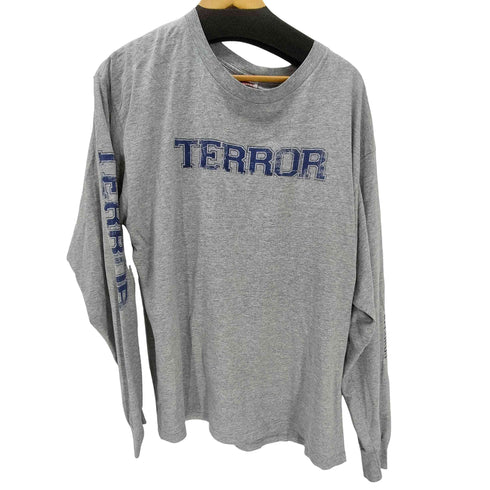 フルーツオブザルーム FRUIT OF THE LOOM HEAVY cotton 00S 2枚タグ 両面 ダメージ プリント L/S ハードコア ロック バンド Tシャツ ロンT メンズ import:XL