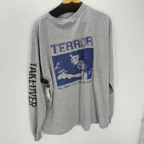 フルーツオブザルーム FRUIT OF THE LOOM HEAVY cotton 00S 2枚タグ 両面 ダメージ プリント L/S ハードコア ロック バンド Tシャツ ロンT メンズ import:XL