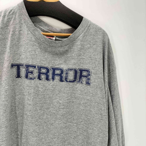 フルーツオブザルーム FRUIT OF THE LOOM HEAVY cotton 00S 2枚タグ 両面 ダメージ プリント L/S ハードコア ロック バンド Tシャツ ロンT メンズ import:XL