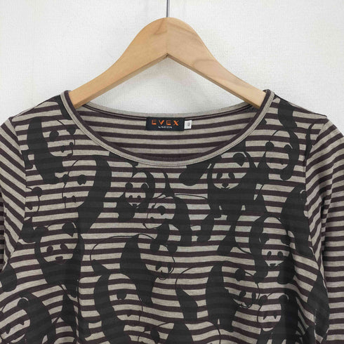 エヴェックスバイクリツィア EVEX by KRIZIA パンダ ボーダー柄 七分袖 チュニック カットソー レディース EUR:42
