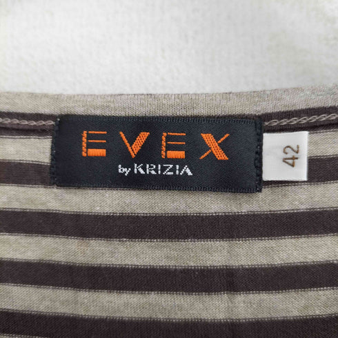 エヴェックスバイクリツィア EVEX by KRIZIA パンダ ボーダー柄 七分袖 チュニック カットソー レディース EUR:42