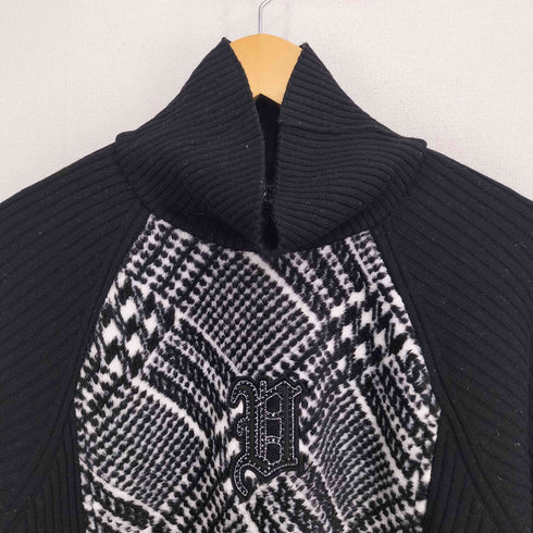 バレンザポースポーツ VALENZA PO SPORTS ラインストーン ハイネック 総柄 ニット レディース