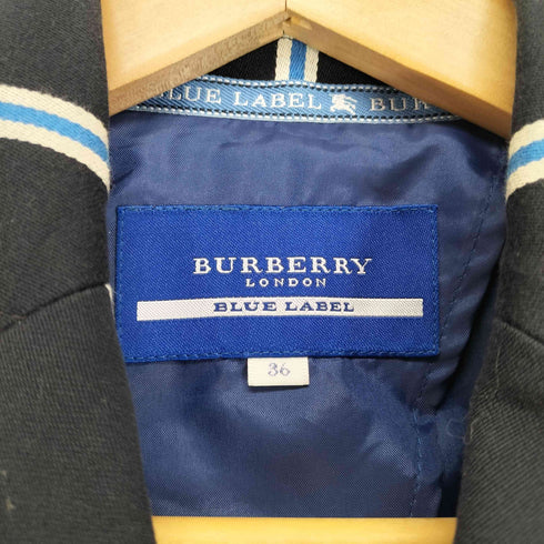 バーバリーブルーレーベル BURBERRY BLUE LABEL 3Bストライプテーラードジャケット レディース 36