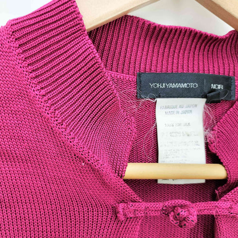 ヨウジヤマモトプリュスノアール YOHJI YAMAMOTO+NOIR シルク100% チャイナボタン カーディガン レディース JPN:3