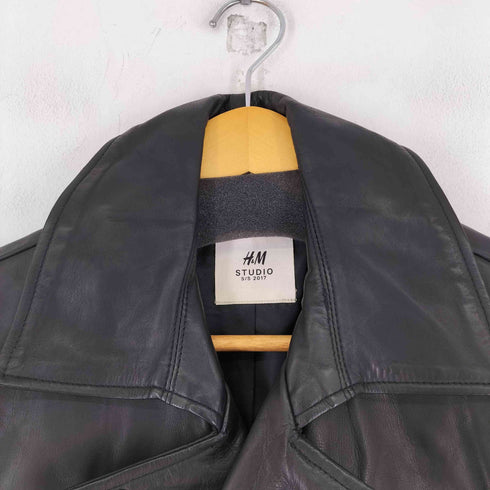 エイチアンドエム H&M STUDIO ダブルライダースジャケット メンズ S