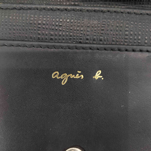 アニエスベー agnes b. エンボスレザー ウォレット 型押し 二つ折り財布 レディース