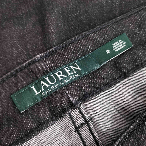 ローレンラルフローレン LAUREN RALPH LAUREN PREMIER STRAIGHT プレミア ストレート ブラックデニム スキニーパンツ レディース JPN:2
