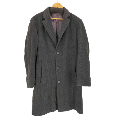 ヒューゴボス HUGO BOSS ウールナイロン混紡 ヘリンボーンチェスターコート メンズ 46
