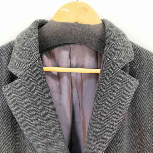 ヒューゴボス HUGO BOSS ウールナイロン混紡 ヘリンボーンチェスターコート メンズ 46