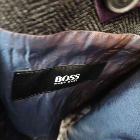 ヒューゴボス HUGO BOSS ウールナイロン混紡 ヘリンボーンチェスターコート メンズ 46