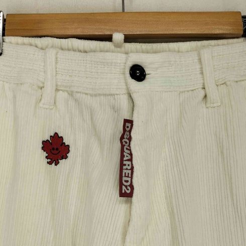 ディースクエアード DSQUARED2 クロップドワッペン刺繍コーデュロイパンツ メンズ 42