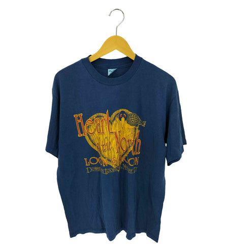 ステッドマン STEDMAN 80-90s USA製 HEART OF THE NORTH LOON SALOON プリント クルーネックTシャツ メンズ import:XL