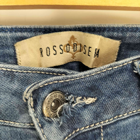 ROSSODISERA Y2K レオパード ラインストーン スキニーデニムパンツ レディース 42