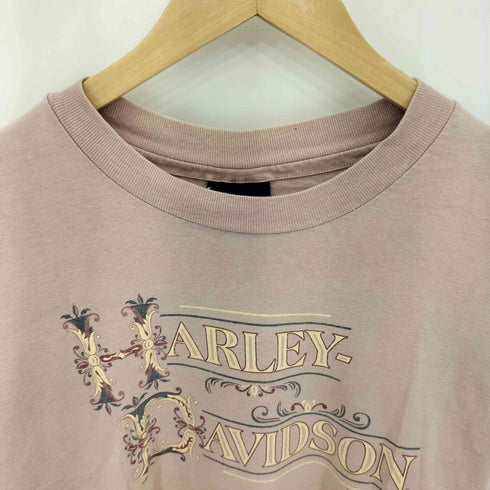 ハーレーダビッドソン HARLEY-DAVIDSON 90s USA製 シングルステッチ 両面プリント クルーネック Tシャツ Y2K レディース import:S