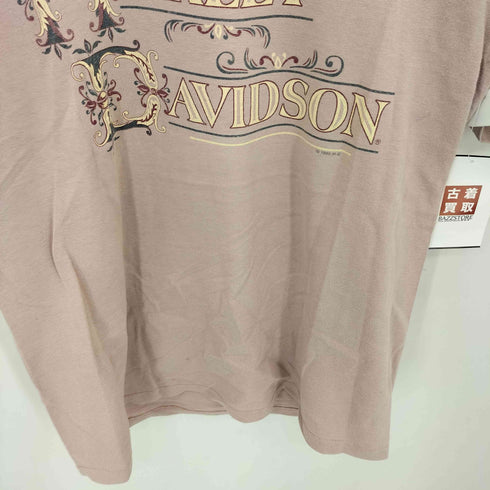 ハーレーダビッドソン HARLEY-DAVIDSON 90s USA製 シングルステッチ 両面プリント クルーネック Tシャツ Y2K レディース import:S