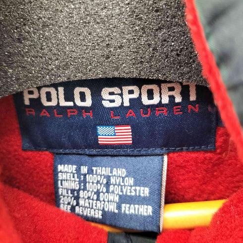 ポロスポーツラルフローレン POLO SPORT RALPH LAUREN 90S OLD 裏地フリース チェック パデッド ダウン ベスト 裾ドローコード メンズ import:M