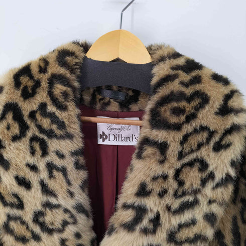 dillard's made in usa レオパードファージャケット メンズ