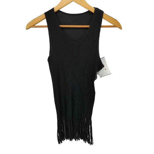 プリーツプリーズイッセイミヤケ PLEATS PLEASE ISSEY MIYAKE 12SS ノースリーブ 裾フリンジ カットソー レディース JPN:3