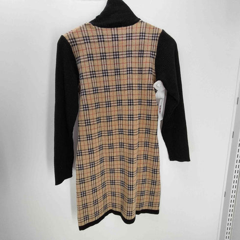 バーバリーズ BURBERRYS ノバチェック ハイネック リブ編み ウール ニット ワンピース レディース 160A
