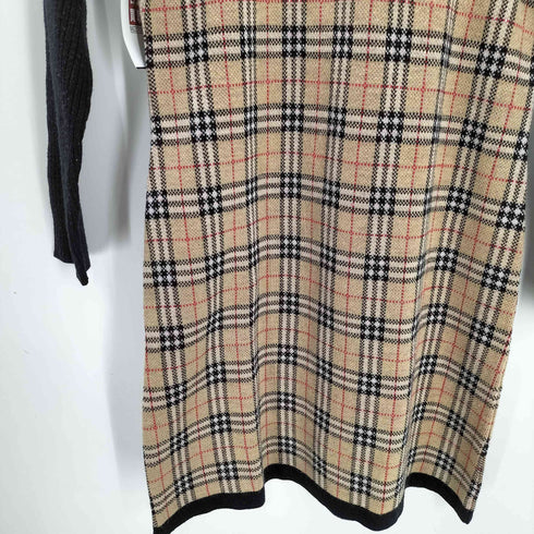 バーバリーズ BURBERRYS ノバチェック ハイネック リブ編み ウール ニット ワンピース レディース 160A