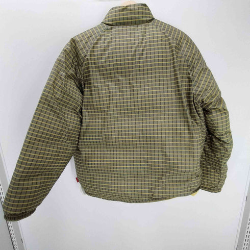 ナイキ NIKE 00S グレータグ スウッシュ 刺繍 リバーシブル パデッド チェック フェザー ダウン ジャケット 短丈 レディース import:L 150-160CM