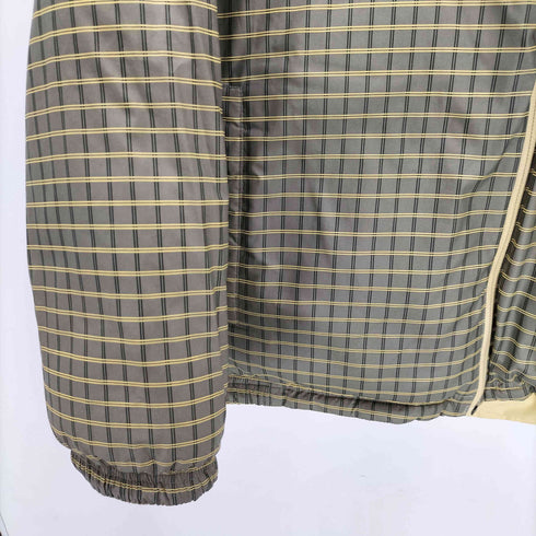 ナイキ NIKE 00S グレータグ スウッシュ 刺繍 リバーシブル パデッド チェック フェザー ダウン ジャケット 短丈 レディース import:L 150-160CM