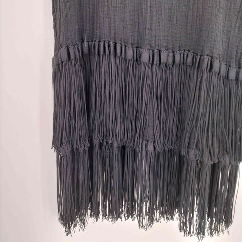ミー イッセイミヤケ me ISSEY MIYAKE 08AW フリンジデザイン ノースリーブ プリーツワンピース ドレス レディース