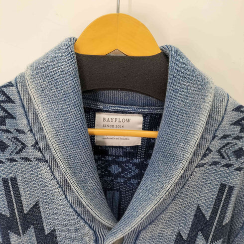 ベイフロー BAYFLOW ネイティブ柄ショールカラーカーディガン メンズ JPN:2