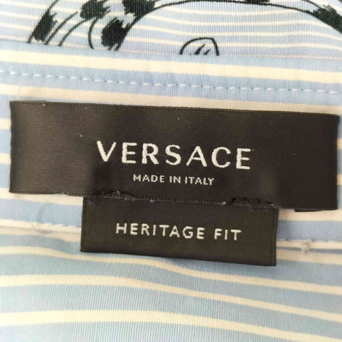 ヴェルサーチ VERSACE HERITAGE FIT 総柄ストライプシャツ メンズ 39