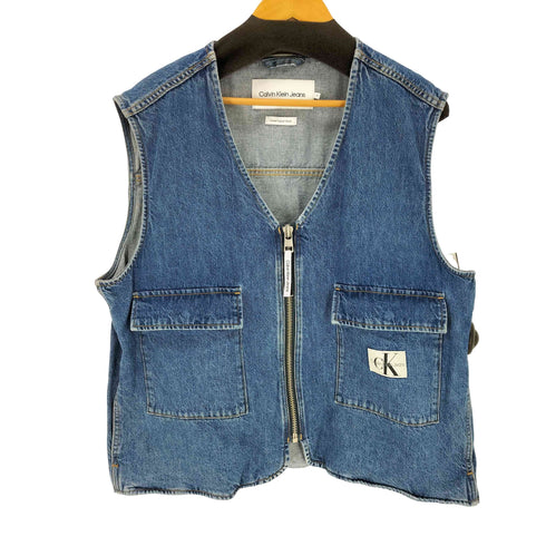 カルバンクラインジーンズ Calvin Klein Jeans ジップアップデニムベスト レディース import:M