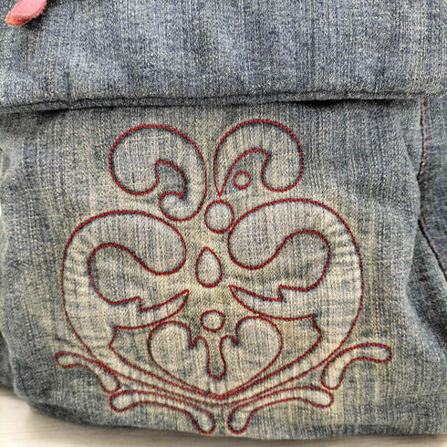 le Grazie 刺繍デザインデニムバックパック レディース