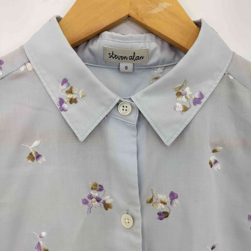 スティーブンアラン Steven Alan FLOWER EMBROIDERY SHORT SLEEVE SHIRT フラワー刺繍 シャツ レディース JPN:S