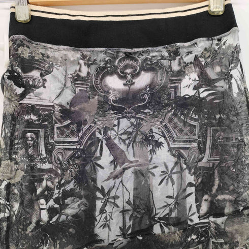ジャンポールゴルチエフェム Jean Paul GAULTIER FEMME カオスフラワーデザイン パワーネット フリルスカート レディース 40