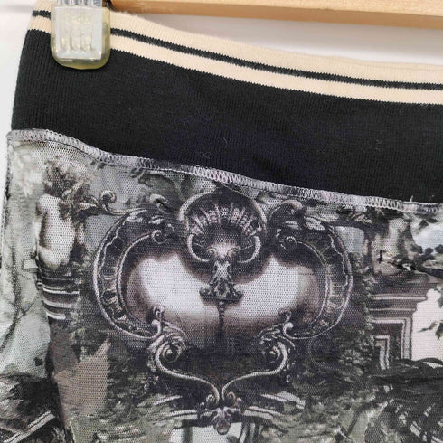 ジャンポールゴルチエフェム Jean Paul GAULTIER FEMME カオスフラワーデザイン パワーネット フリルスカート レディース 40