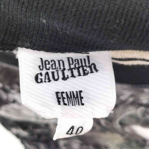 ジャンポールゴルチエフェム Jean Paul GAULTIER FEMME カオスフラワーデザイン パワーネット フリルスカート レディース 40