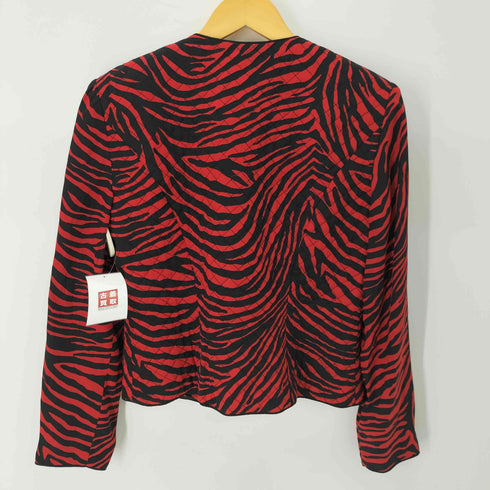 MAGGY LONDON シルク タイガーストライプ キルティングジャケット レディース UK:6