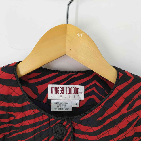 MAGGY LONDON シルク タイガーストライプ キルティングジャケット レディース UK:6