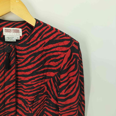 MAGGY LONDON シルク タイガーストライプ キルティングジャケット レディース UK:6